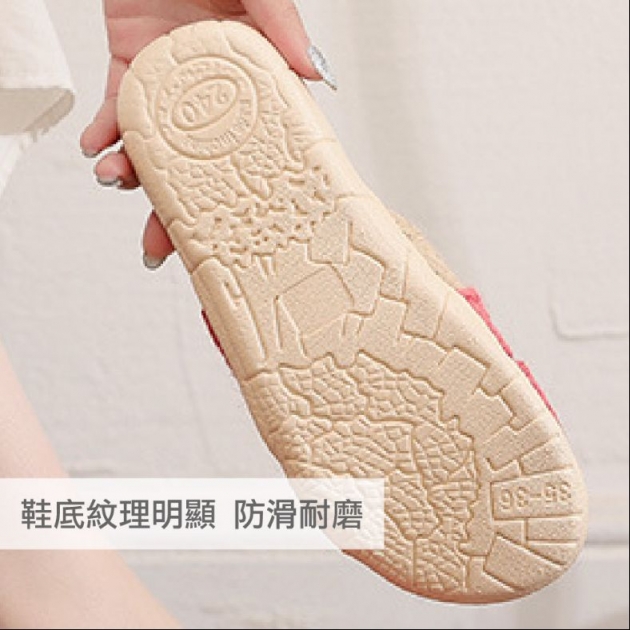 亞麻織帶透氣室內拖鞋(男/女款)_ 1雙